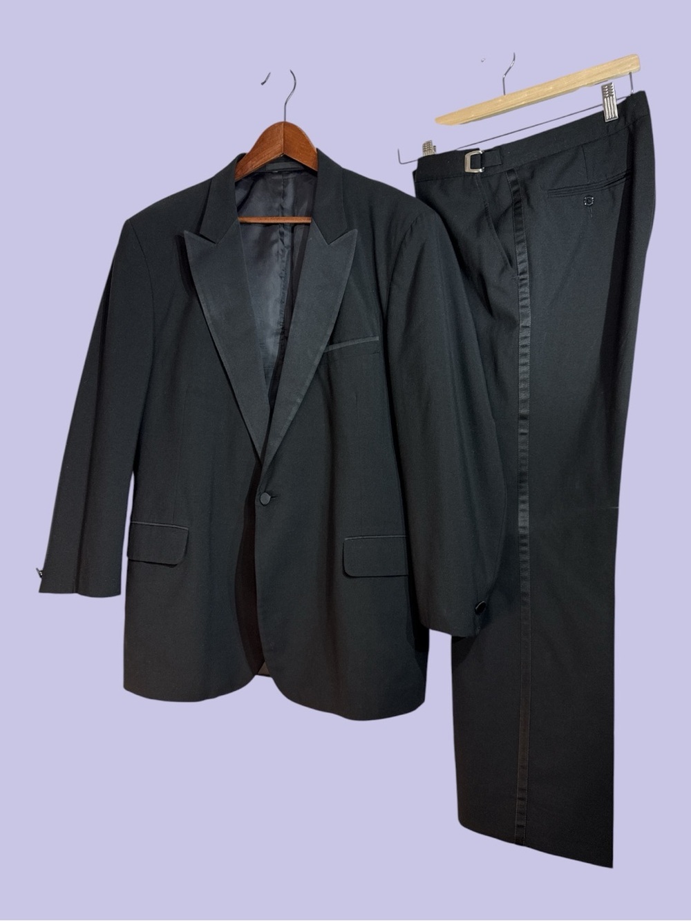 L&M Fashions Celebrity by Palm Beach Tailored Tuxedo Jacket Pants Cummerbund 46S